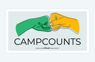 Two Fists bumping with "CampCounts" underneath
