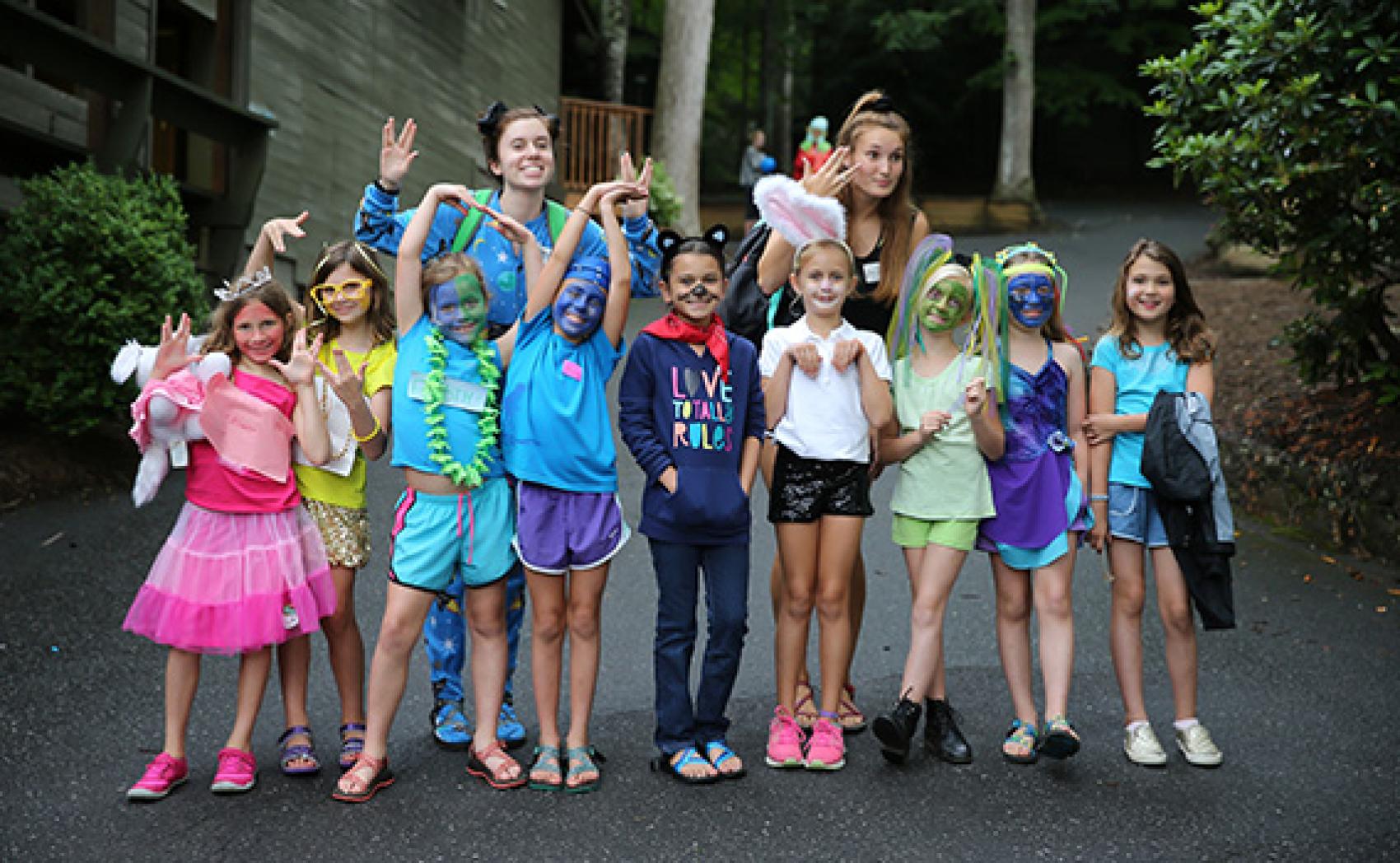campers dressed up in costume