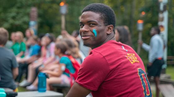 camp staff member with face paint