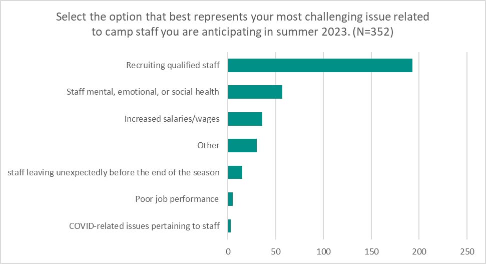 anticipated challenges related specifically to camp staff