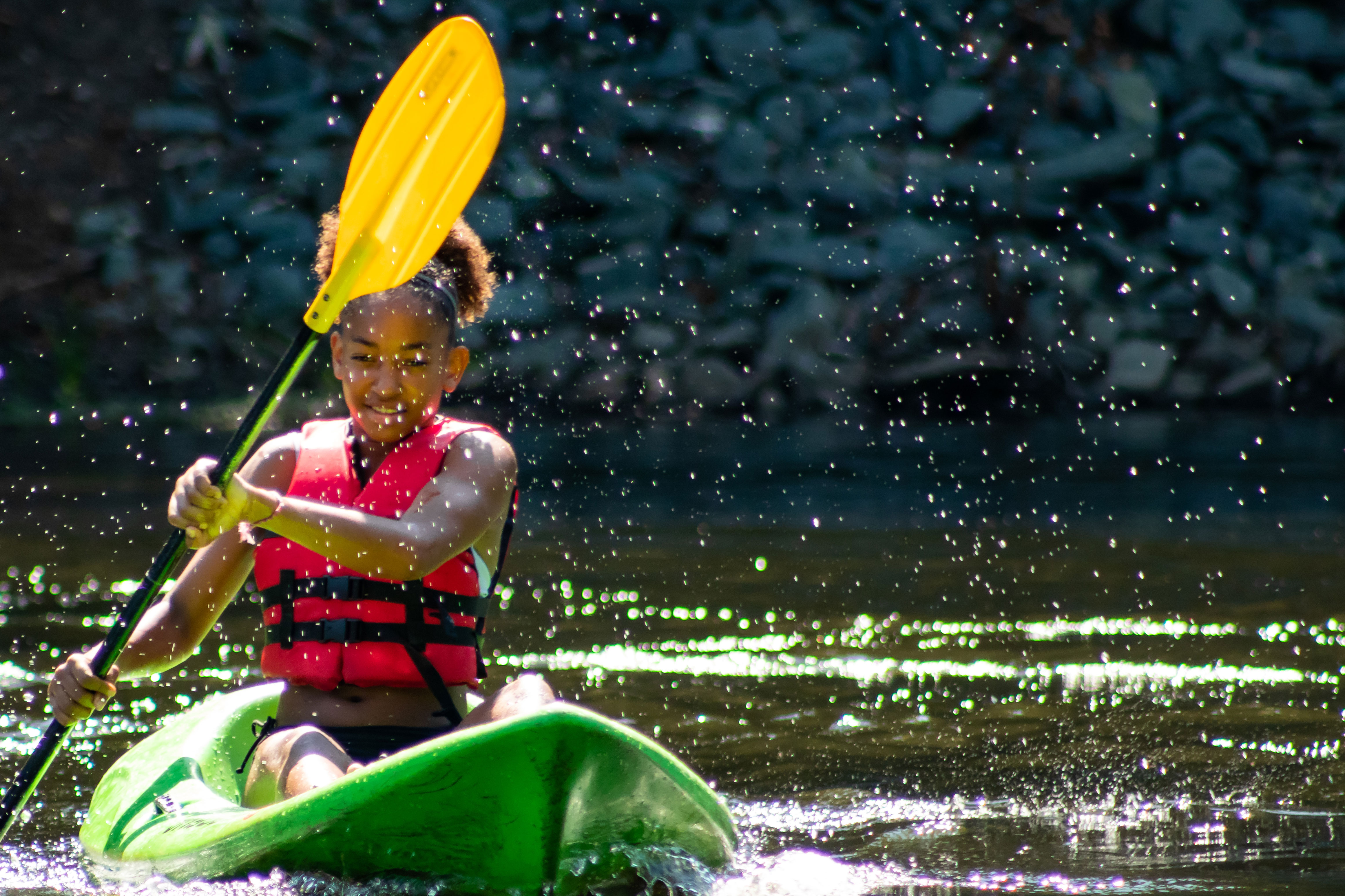 Camper kayaking