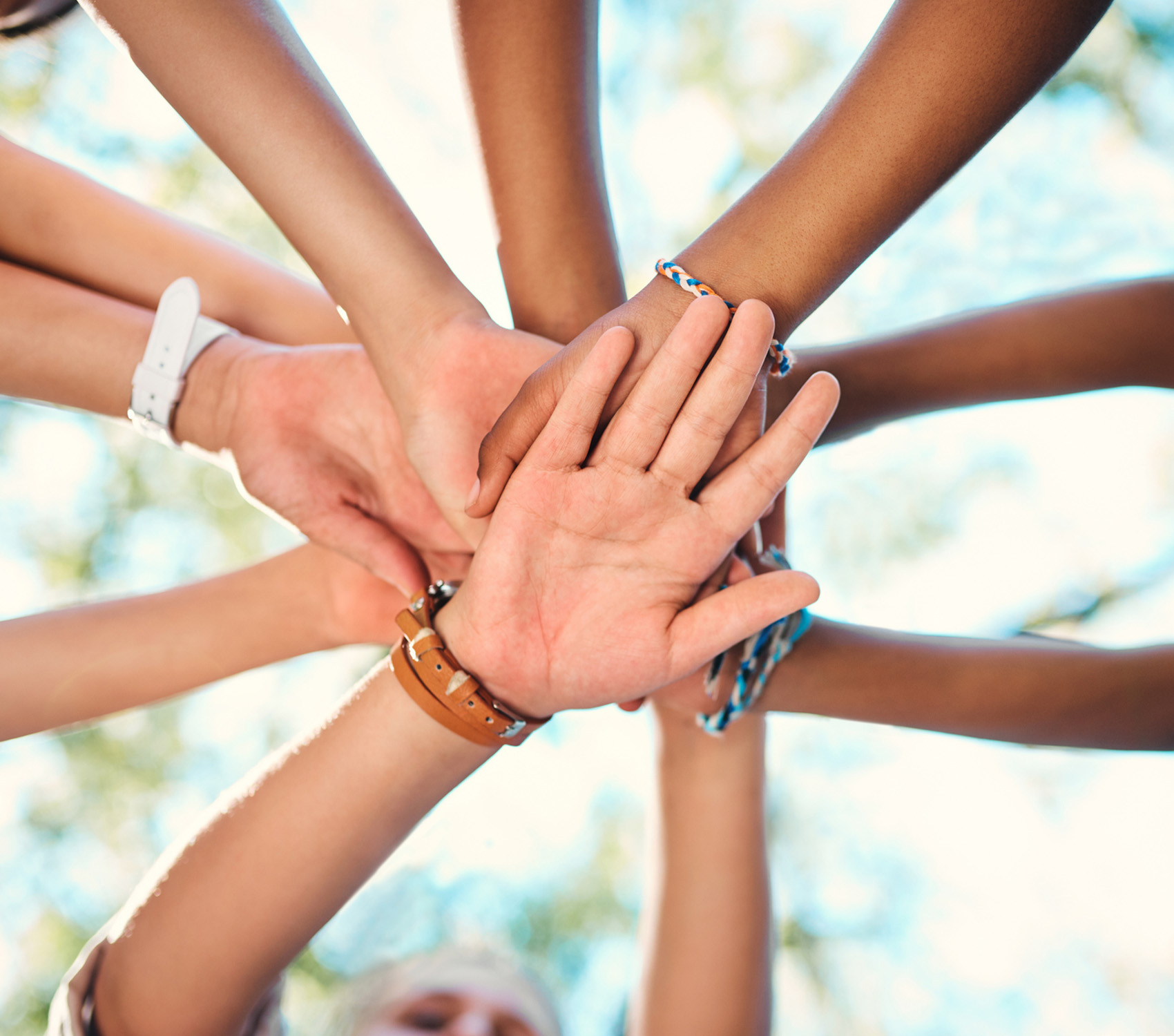 joining hands in a circle