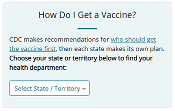 CDC vaccine tool screenshot