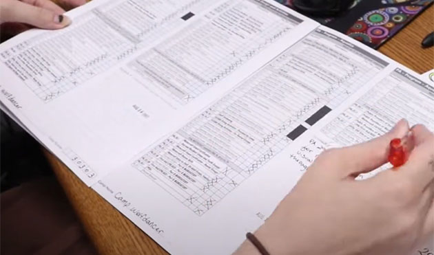Score sheet screenshot