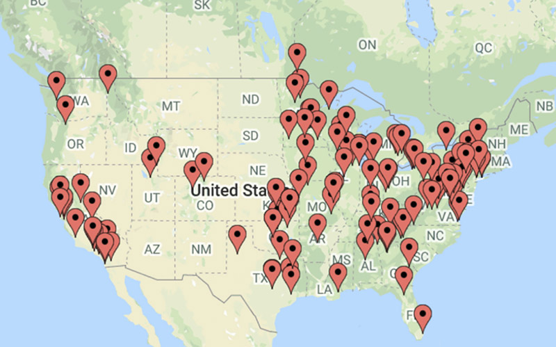  Map of Participant-Supplied Camp Zip Codes