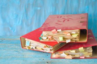 Dusty stacked binders