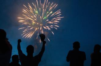 firework in night sky