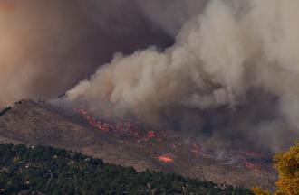 Photo of wildfire on mountain