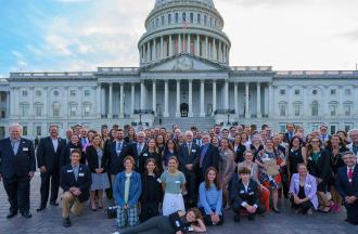 Hill Days attendees in front of the Capitol building