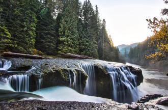 Waterfall over rocks