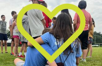 heart illustration overlay camp photo