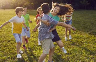 kids running outdoors
