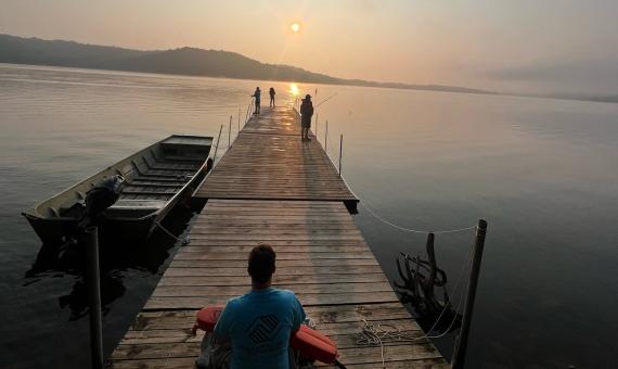 fishing on dock