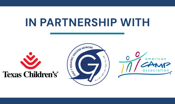 Texas Children's Hospital, Gulf 7 Pediatric Disaster Network, and ACA logos