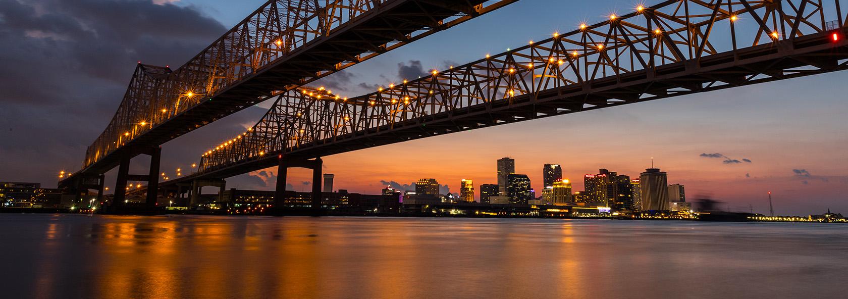 bridge and city skyline