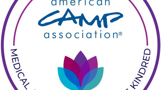 Blooming flower in purples and greens with American Camp Association, Medical and Disability Camps Kindred