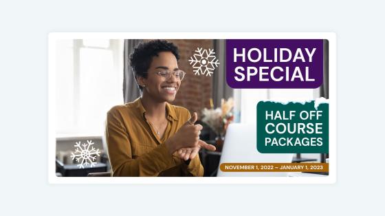Online course holiday promo