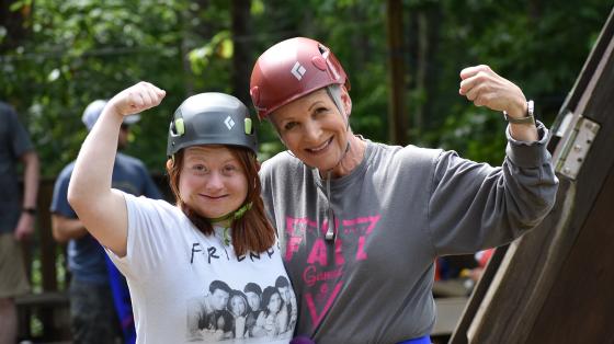 camp staff and camper