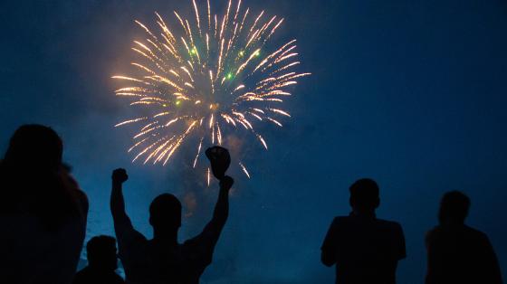 firework in night sky