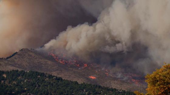 Photo of wildfire on mountain