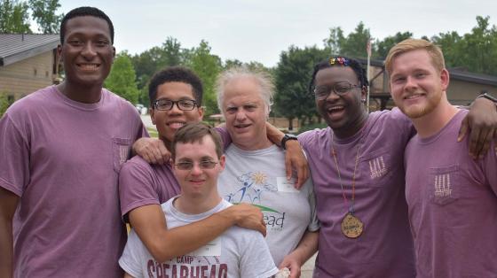 Staff and campers posing for photo