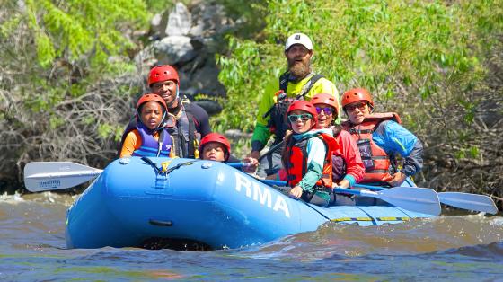 Kids rafting