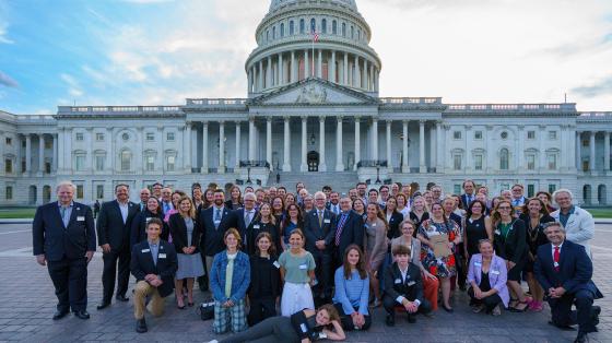 Hill Days attendees in front of the Capitol building