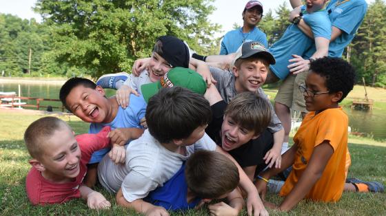 campers in a pile