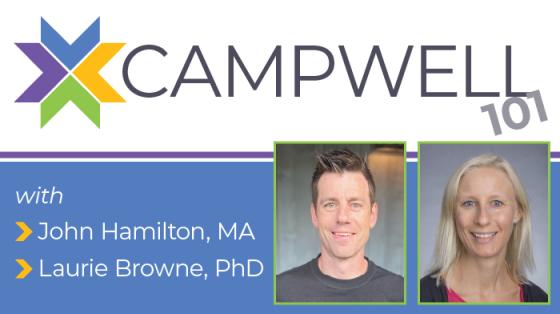 CampWell logo with speaker photos