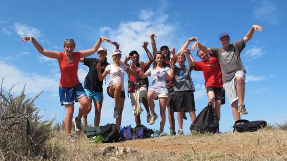 campers posing for camera
