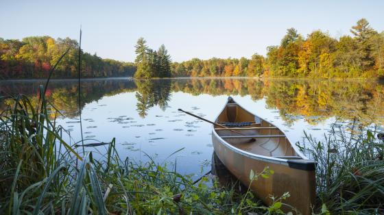 canoe on lake photo