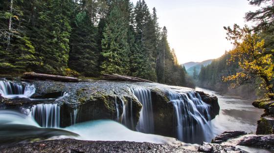Waterfall over rocks