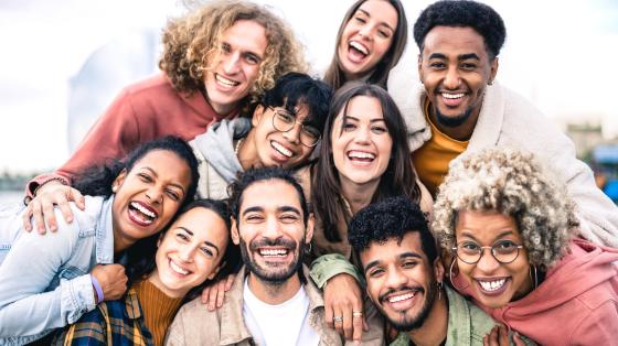 Young adults smiling