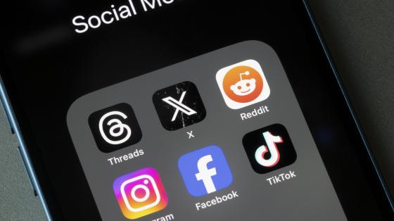 Phone displaying social media apps