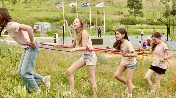 campers with rope