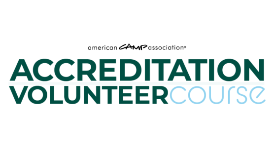 The ACA logo sits above the words Accreditation Volunteer Course written in dark green and light blue lettering.