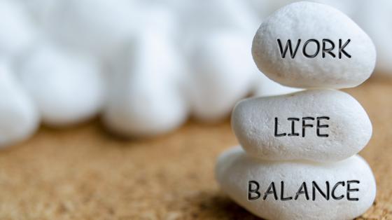 Three pebbles reading work life balance