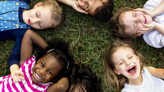 Youth laughing outdoors
