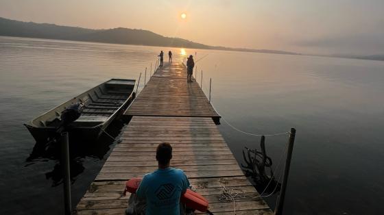 fishing on dock