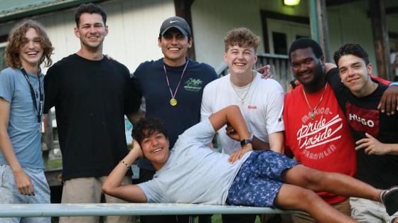 group of people at camp