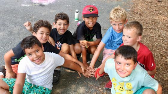 campers in circle