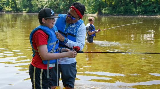 campers fishing