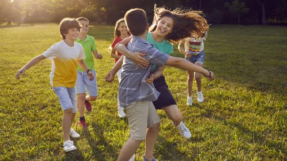kids running outdoors
