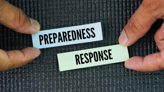 Paper with words preparedness and response