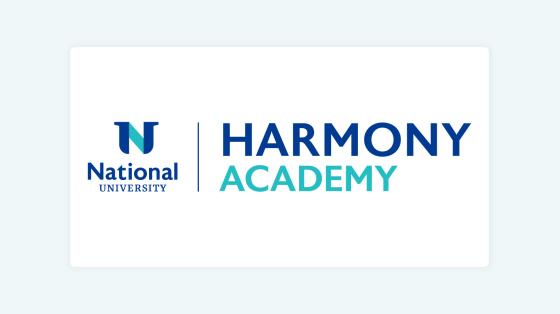 Harmony Academy Blue and Aqua logo