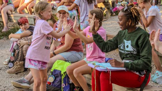 camper high five