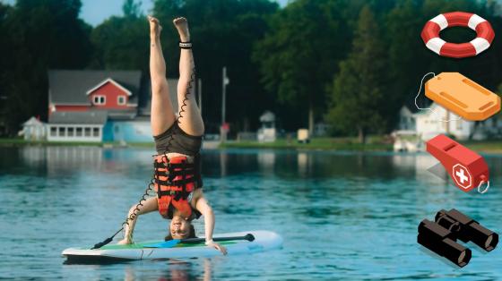 Lifeguard on paddleboard