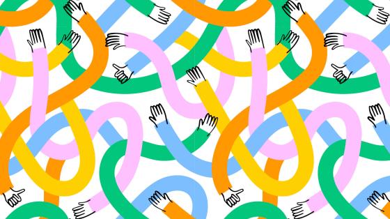 Squiggly arms overlapping