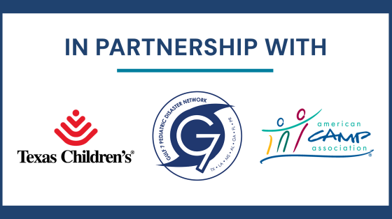 Texas Children's Hospital, Gulf 7 Pediatric Disaster Network, and ACA logos