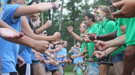 camp staff playing a game